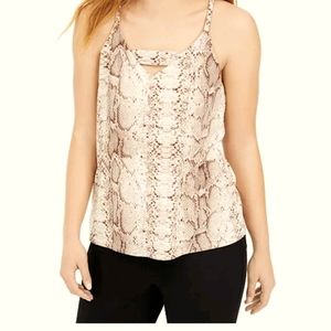 Bar III Python Print Tank Top